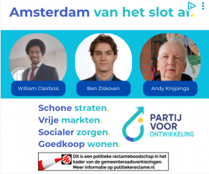 Partij voor Ontwikkeling: "Amsterdam van het slot af"